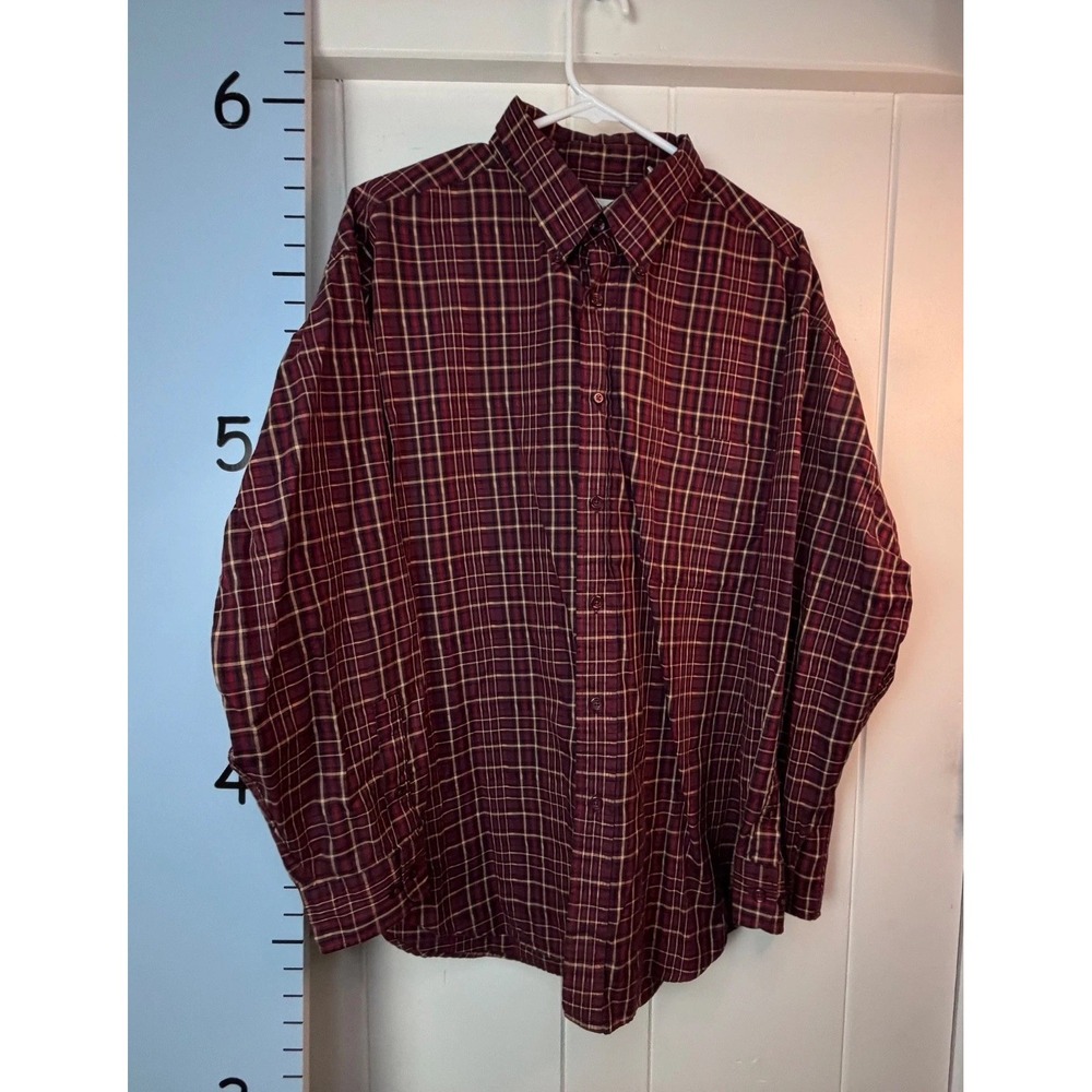 Turnbury Red Plaid Button Down Shirt Men's Size XL 35